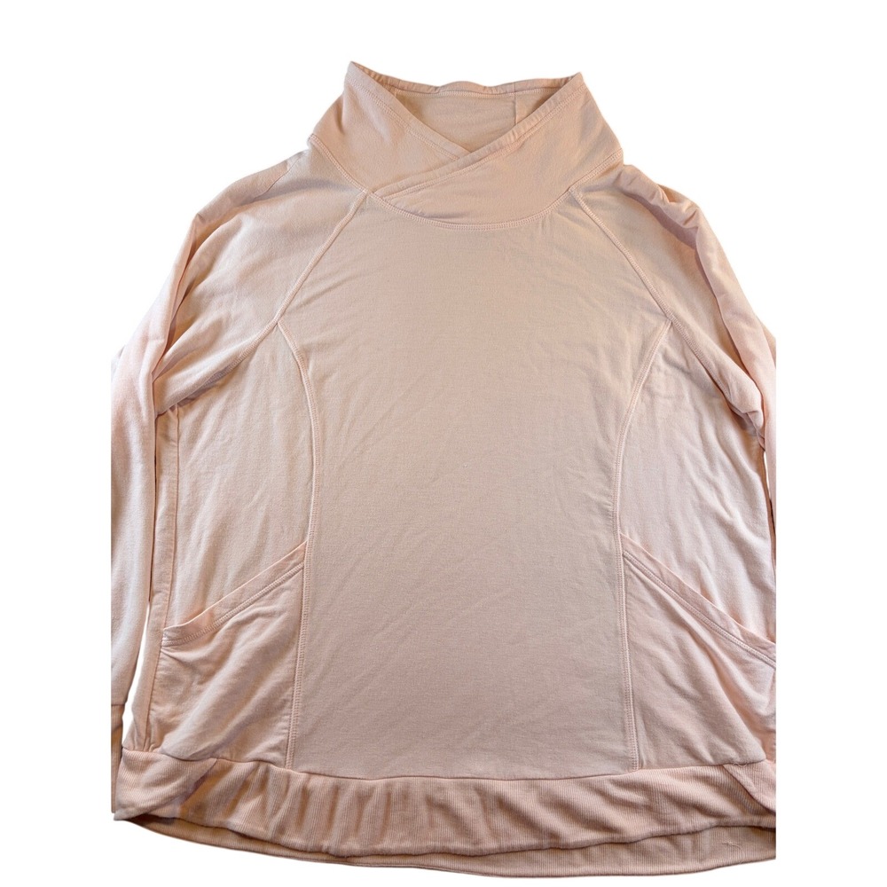 Yogalicious Womens XXL Ballerina Pink Cowl Neck Pullover Pockets 980177669